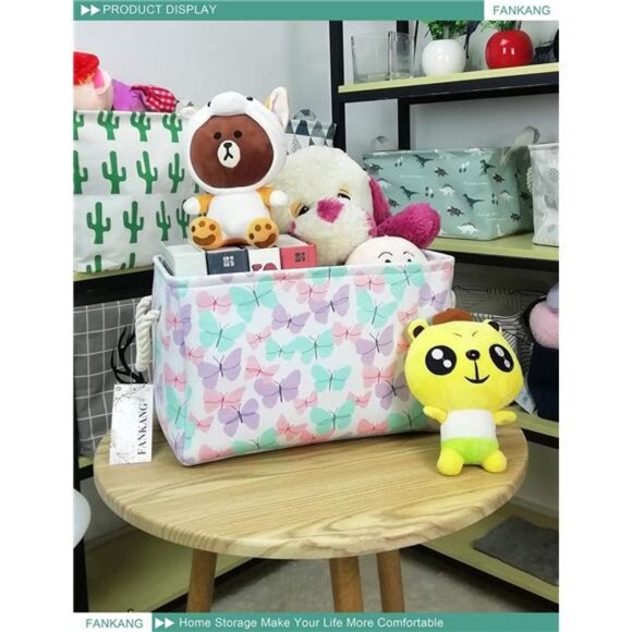 Rectangular Laundry Basket Nursery Storage Fabric Storage Bin Storage - Picture 2 of 8